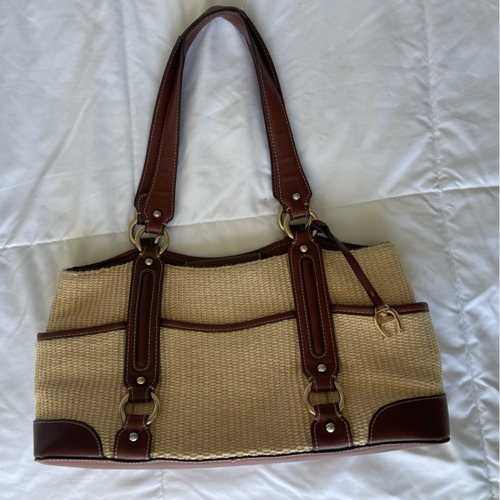 Vintage Etienne Aiger straw purse